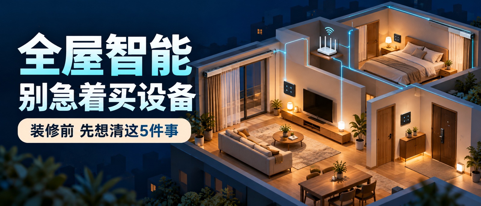 全屋智能别急着买设备：装修前，先想清这5件事场景示意